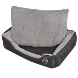 Dog Bed with Padded Cushion Size Black