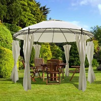 Round Gazebo with Curtains 3.5 by 2.7 m