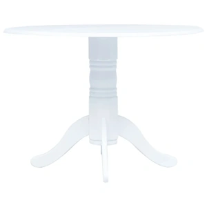 Dining Table 106 cm Solid Rubber Wood White