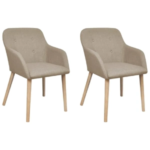 Dining Chairs Fabric and Solid Wood Oak