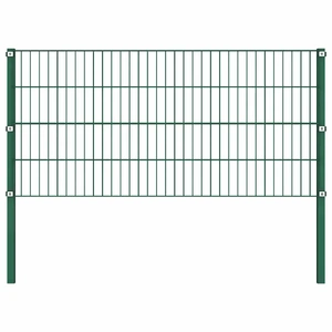 Fence Panel with Posts Iron Green