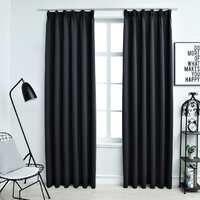 Blackout Curtains with Hooks 2 pcs 140 by 245 cm