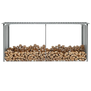 Garden Log Storage Shed Galvanised Steel 330 by 92 by 153 cm