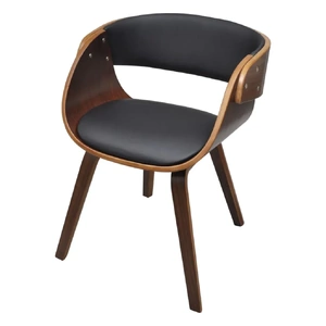 Dining Chair Bent Wood and Faux Leather Dining Chairs