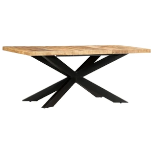 Dining Table 180 by 90 by 76 cm Solid Rough Mango Wood