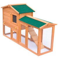 Outdoor Large Rabbit Hutch Small Animal House & Pet Cage Wood