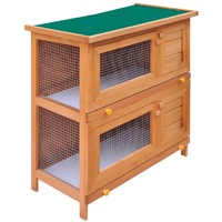 Outdoor Rabbit Hutch & Small Animal House 4 Doors Wood