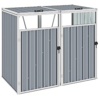 Double Garbage Bin Shed Steel
