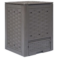 Garden Composter Brown 60 by 60 by 83 cm Plastic Rattan