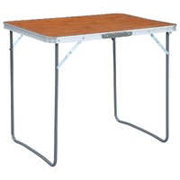 Foldable Camping Table with Metal Frame 80 by 60 cm