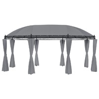 Gazebo with Curtains 520 by 349 by 255 cm