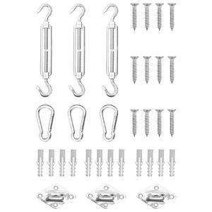 9 Piece Sunshade Sail Accessory Set Stainless Steel Awning Accessories