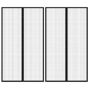 Insect Door Curtains 2 pcs with Magnet Blocks Black