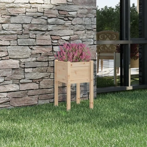Garden Planter 40 by 40 by 70 cm Solid Pinewood