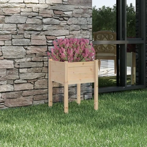 Garden Planter 50 by 50 by 70 cm Solid Pinewood