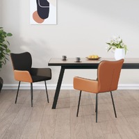 Dining Chairs Fabric and Faux Leather 2 pcs