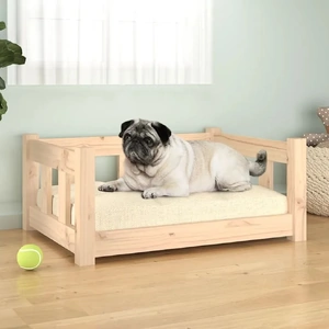 Dog Bed 65.5 by 50.5 by 28 cm Solid Wood Pine