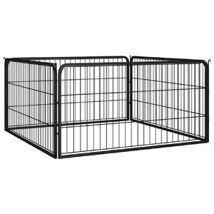 Dog Playpen Black Powder-coated Steel 100 by 50 cm Dog Crates & Playpens Range 2