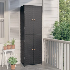 Garden Storage Cabinet 59 by 40 by 180 cm Poly Rattan