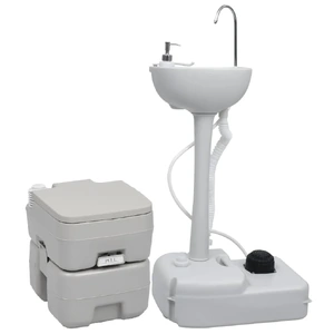 Portable Camping Toilet and Hand Wash Stand Set