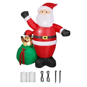 Christmas Inflatable Outdoor Santa Claus Elk 2.2M Xmas Decoration Light