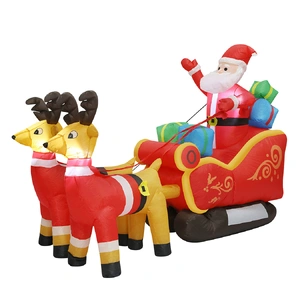 LED Inflatable Santa Sleigh Reindeer 2.2M