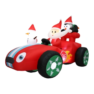 Christmas Inflatable 2.4M Santa Racing Sleigh