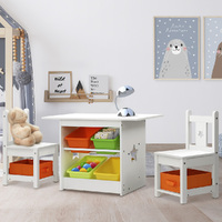 3PCS Kids Table and Chairs Set Children Furniture Play Toys Storage Box