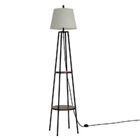 Floor Lamp 2 Tier Shelf Storage LED Light Stand Home Living Room Upright