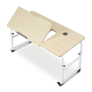 Mobile Laptop Desk Overbed Table Adjustable Computer Stand Bedside Cart