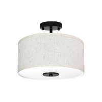 Led Ceiling Light 33cm Modern Bedroom Pendant Lights Linen Shade Flush