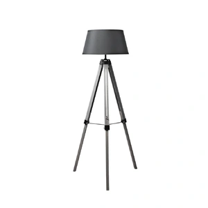  Tripod Wooden Floor Lamp Shaded Grey