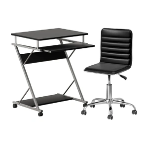 Artiss Computer Desk Office Chair Set Desks with Keyboard Shelf Try Black
