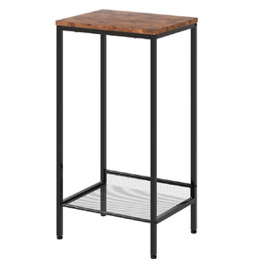 Industrial Side Table 2-Tier Shelf End Table