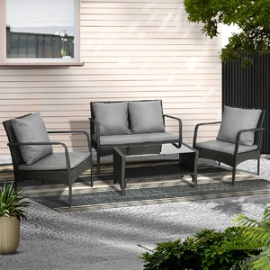 Outdoor Sofa Set Lounge Setting Wicker Table and Chairs Garden Patio Furniture