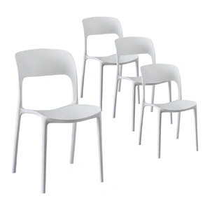 Gardeon 4PC Outdoor Dining Chairs Stackable PP Patio Chair Garden Furniture White
