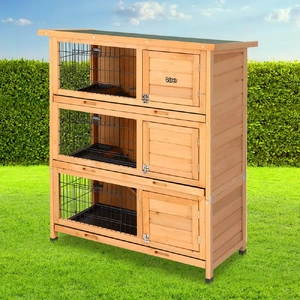 Rabbit Hutch 91.5cm x 46cm x 116.5cm Chicken Coop Large House Cage Run Wooden Bunny Outdoor