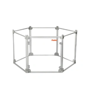  Pet Playpen Transparent Acrylic Clear Folding Dog Fence Kennel 6 Panel