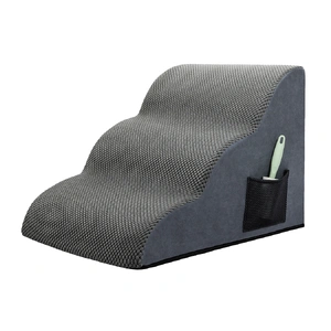 3 Steps Pet Stairs Dog Ramp High Density Foam Grey