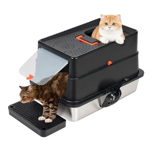 Stainless Steel Large Enclosed Cat Litter Box