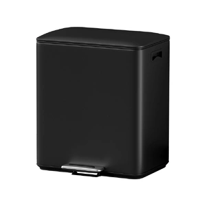 Cefito Pedal Bins Rubbish Bin Dual Compartment Waste Recycle Dustbins 40L Black