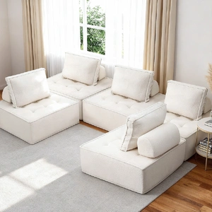 Artiss Floor Sofa Lounge Chair 5 Seater with Pillow