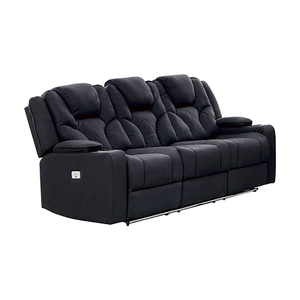 Arnold Recliner Rhino Leather 3R+2R+1R Black