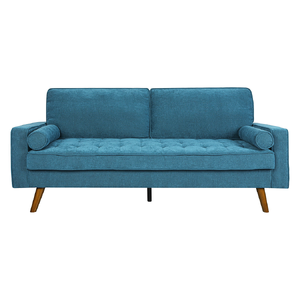  Fabric Sofa Armchair 3 Seater Couch Blue 191cm Wide