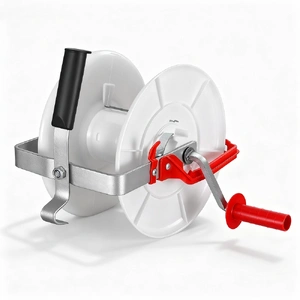 Electric Fence Reel Geared Portable Polywire Fencing Farm White