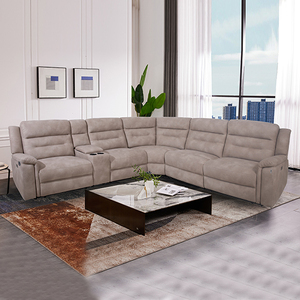6 Seater Sectional With 2 Power Slide Chaise Premium Fabric