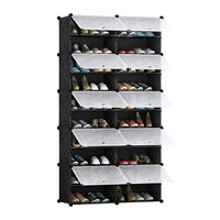10 Tier 2 Column Shoe Rack Organizer Sneaker Footwear Storage Stackable Stand Cabinet Portable Wardrobe with Cover