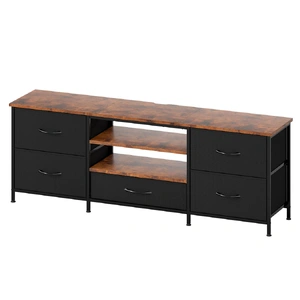 TV Stand Cabinet Entertainment Unit Stand 140cm 5 Drawers Storage Shelves