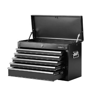 5 Drawer Tool Chest Box Cabinet Lockable Garage Storage Organiser Black