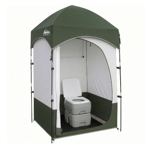 20L Portable Camping Toilet Shower Tent Changing Room Outdoor Loo Set